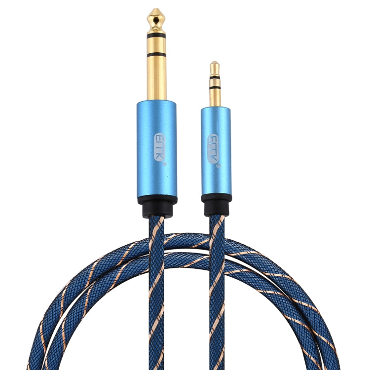 Cavo AUX Jack 3,5 mm a 6,35 mm placcato oro treccia nylon