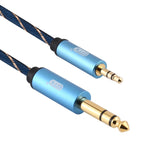 Cavo AUX Jack 3,5 mm a 6,35 mm placcato oro treccia nylon