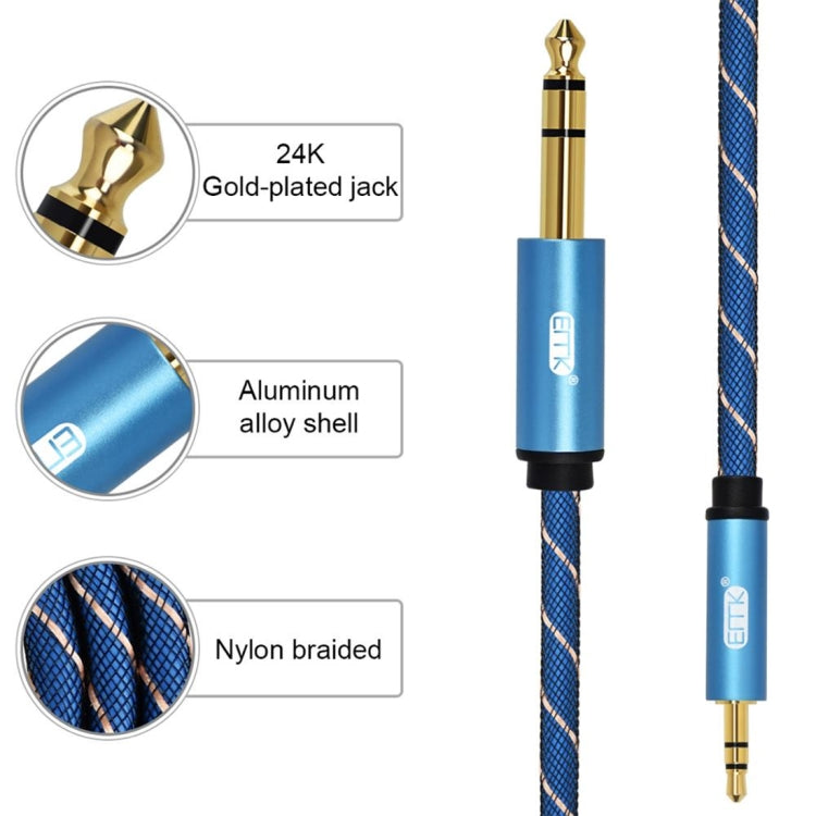 Cavo AUX Jack 3,5 mm a 6,35 mm placcato oro treccia nylon