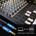 Cavo AUX Jack 3,5 mm a 6,35 mm placcato oro treccia nylon