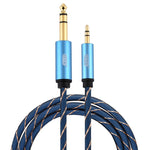 Cavo AUX Jack 3,5 mm a 6,35 mm placcato oro treccia nylon