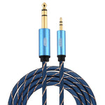 Cavo AUX Jack 3,5 mm a 6,35 mm placcato oro treccia nylon