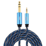 Cavo AUX Jack 3,5 mm a 6,35 mm placcato oro treccia nylon