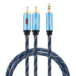 Cavo audio Jack 3,5 mm maschio a 2 RCA maschio placcato oro