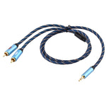 Cavo audio Jack 3,5 mm maschio a 2 RCA maschio placcato oro
