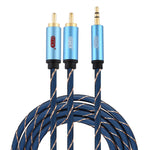 Cavo audio Jack 3,5 mm maschio a 2 RCA maschio placcato oro