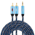 Cavo audio Jack 3,5 mm maschio a 2 RCA maschio placcato oro