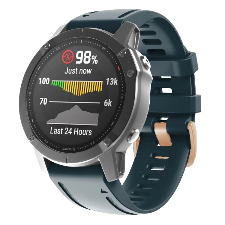 Cinturino in silicone 20 mm con fibbia oro rosa per Garmin