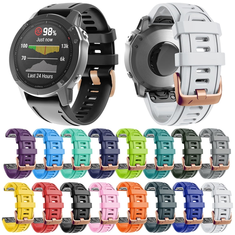 Cinturino in silicone 20 mm con fibbia oro rosa per Garmin