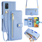 Custodia portafoglio in pelle con cerniera per Samsung Galaxy A51