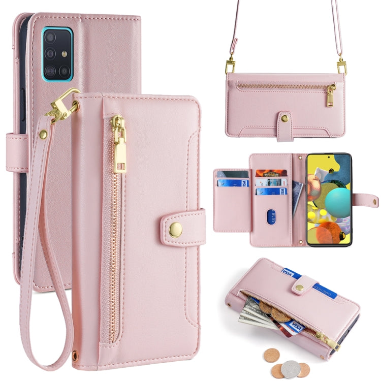 Custodia portafoglio in pelle con cerniera per Samsung Galaxy A51