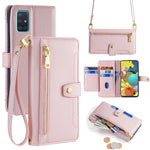 Custodia portafoglio in pelle con cerniera per Samsung Galaxy S21