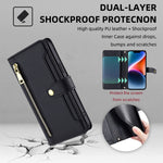 Custodia portafoglio in pelle con cerniera per Samsung Galaxy S21