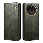 Custodia in pelle con trama crazy horse per OPPO Find X6 Pro