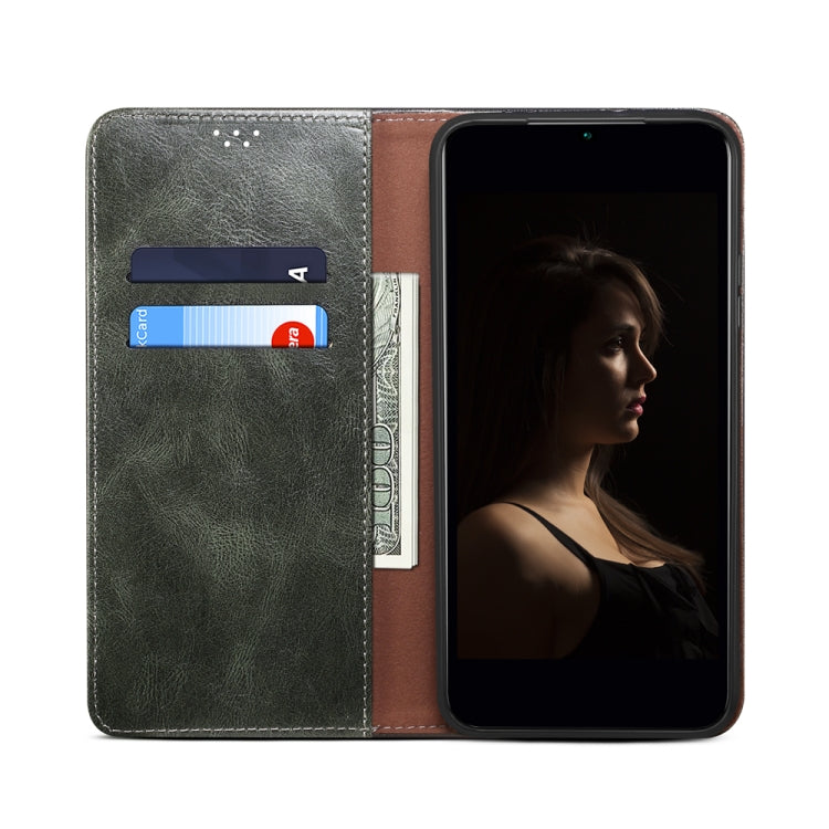 Custodia in pelle con trama crazy horse per OPPO Find X6 Pro
