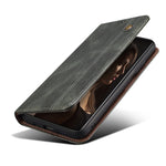 Custodia in pelle con trama crazy horse per OPPO Find X6 Pro