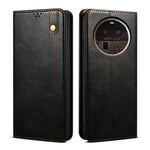 Custodia in pelle con trama crazy horse per OPPO Find X6 Pro