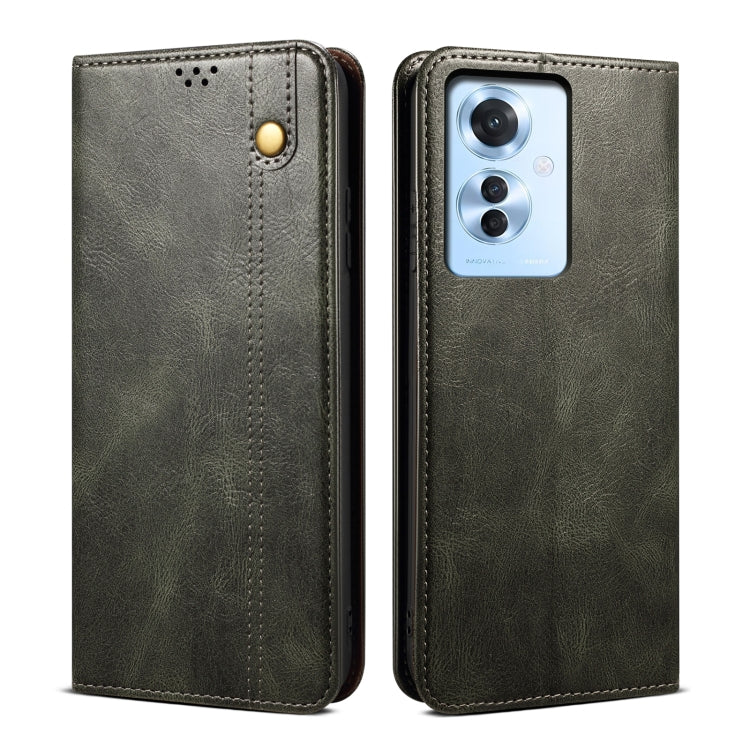 Custodia per telefono in pelle con trama Crazy Horse per OPPO A60