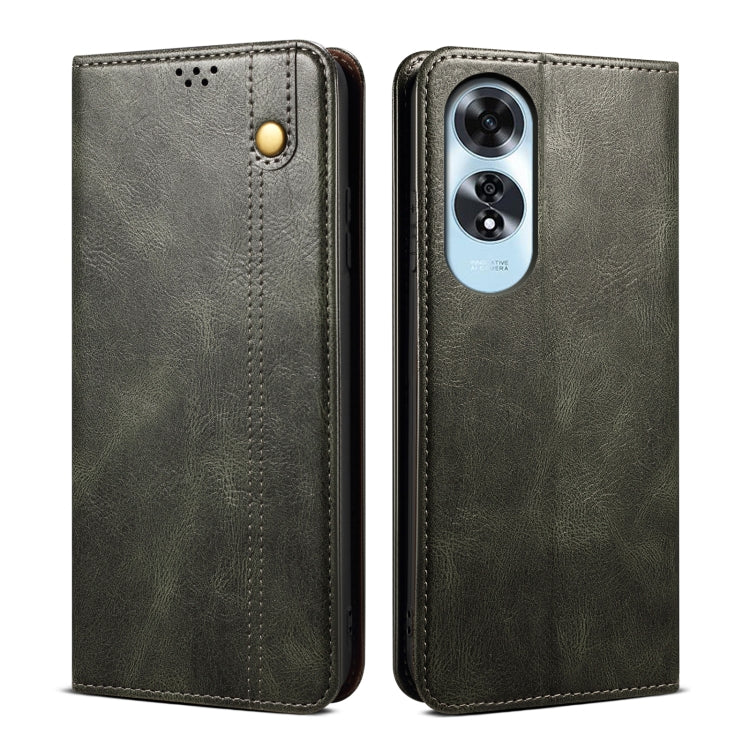 Custodia per telefono in pelle con trama Crazy Horse per OPPO A60