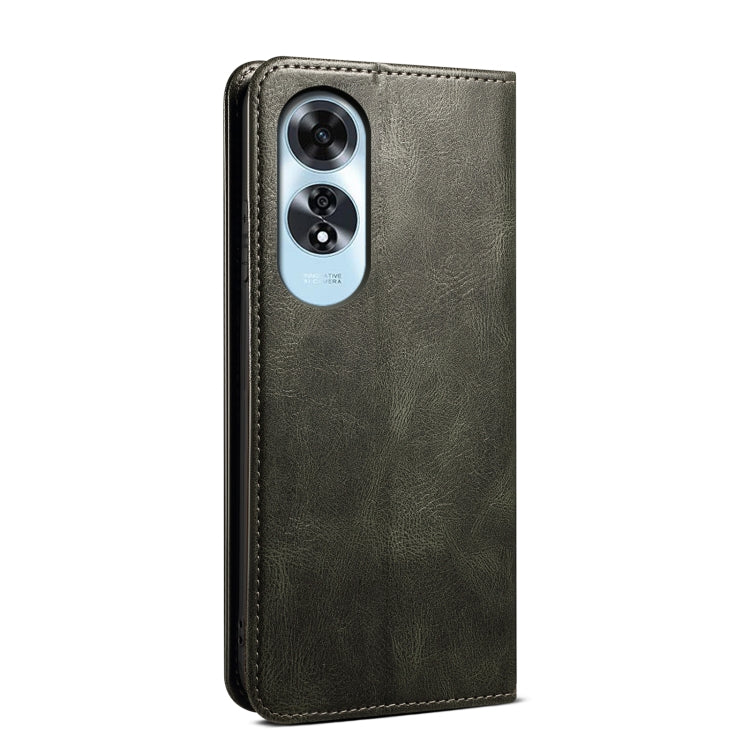 Custodia per telefono in pelle con trama Crazy Horse per OPPO A60