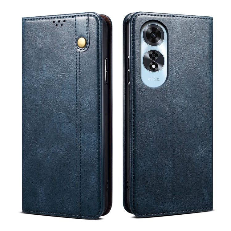 Custodia per telefono in pelle con trama Crazy Horse per OPPO A60