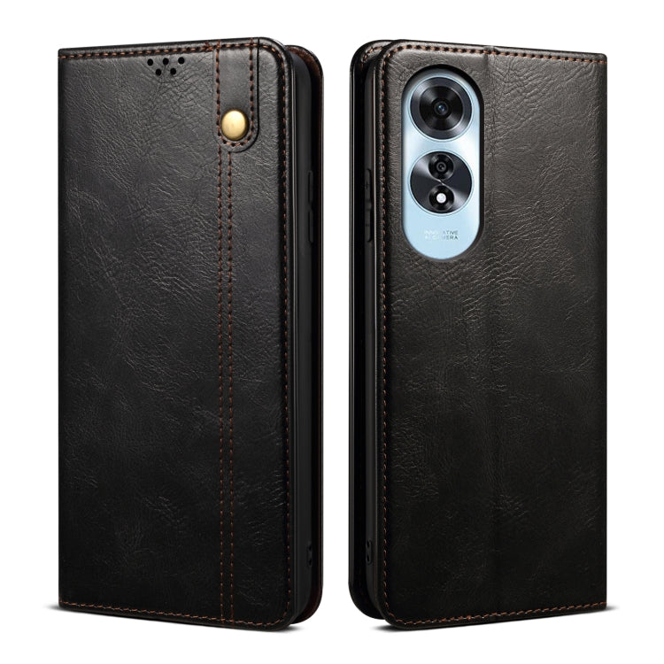Custodia per telefono in pelle con trama Crazy Horse per OPPO A60