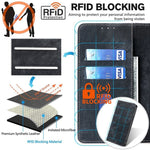 Custodia portafoglio in pelle con blocco RFID per Samsung Galaxy