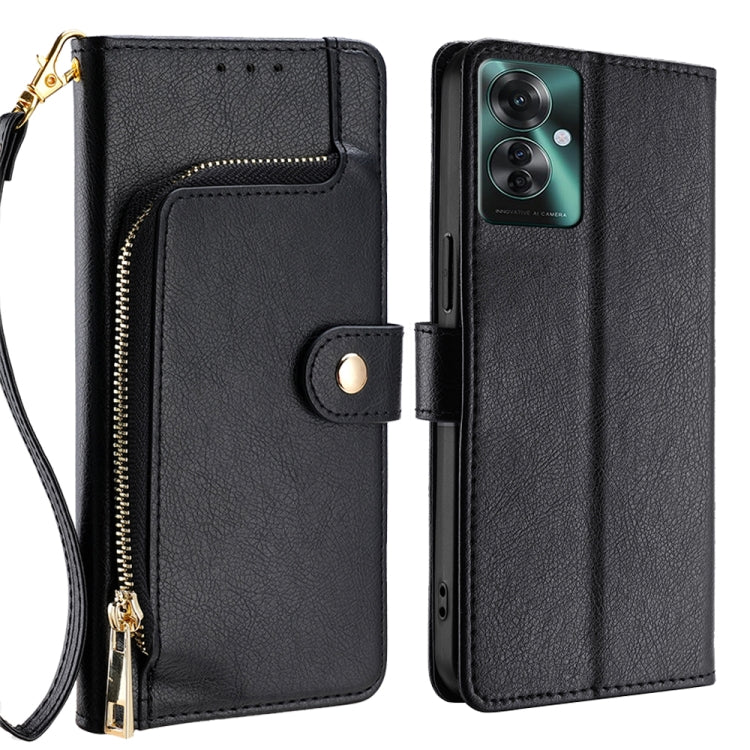 Custodia in pelle con cerniera per OPPO Reno11 F e modelli compatibili