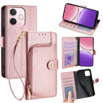 Custodia in pelle con cerniera per OPPO A5 5G Global e modelli OPPO compatibili