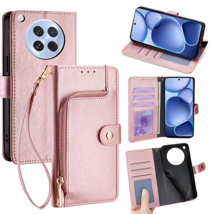 Custodia in pelle con cerniera per OPPO A5 5G Global e modelli OPPO compatibili