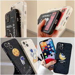 Custodia per cellulare con bordo dritto in silicone modello astronauta, For Samsung Galaxy S10, For Samsung Galaxy S10+, For Samsung Galaxy A91