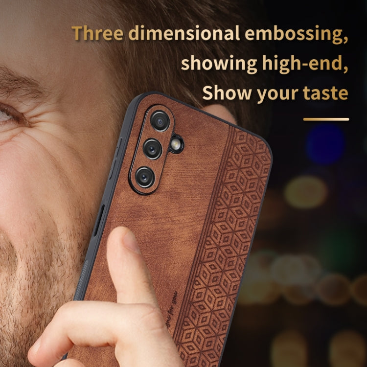 Custodia in pelle goffrata 3D per Samsung Galaxy M14