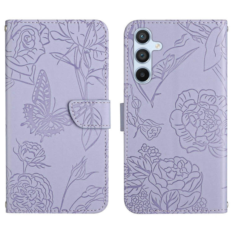HT03 Cassa del telefono di cuoio di vibrazione impressa farfalla di sensibilità della pelle, For OPPO A79 5G, For OPPO A59 5G