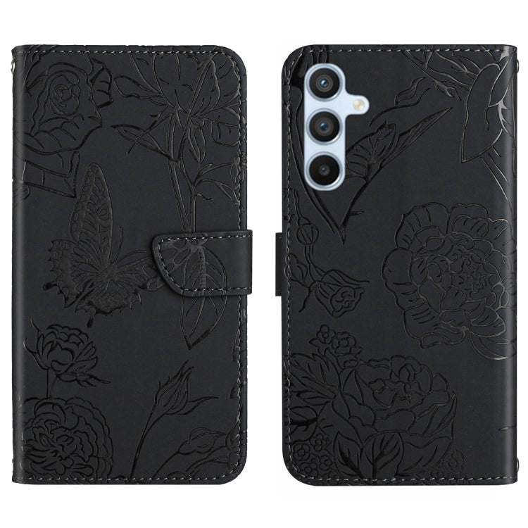 HT03 Cassa del telefono di cuoio di vibrazione impressa farfalla di sensibilità della pelle, For OPPO A79 5G, For OPPO A59 5G