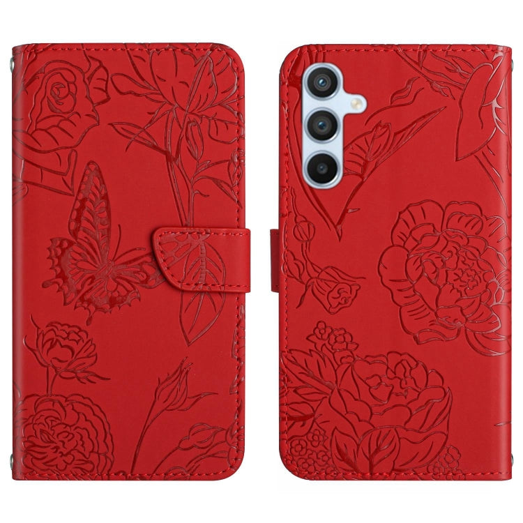 HT03 Cassa del telefono di cuoio di vibrazione impressa farfalla di sensibilità della pelle, For OPPO A79 5G, For OPPO A59 5G