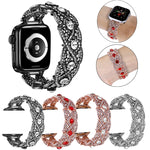 Cinturino metallo intrecciato con diamanti per Apple Watch