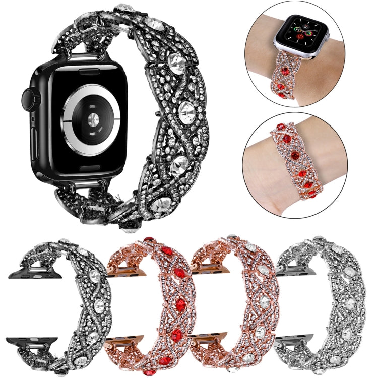Cinturino metallo intrecciato con diamanti per Apple Watch