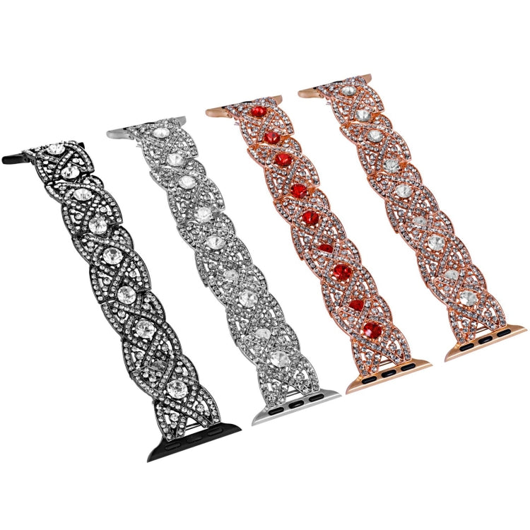 Cinturino metallo intrecciato con diamanti per Apple Watch