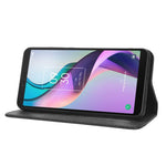 Custodia per telefono in pelle con trama retrò con fibbia magnetica, For TCL ION X