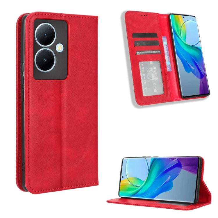 Custodia in pelle con fibbia magnetica per Vivo Y78 Plus e modelli compatibili