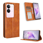 Custodia in pelle con fibbia magnetica per Vivo Y78 Plus e modelli compatibili