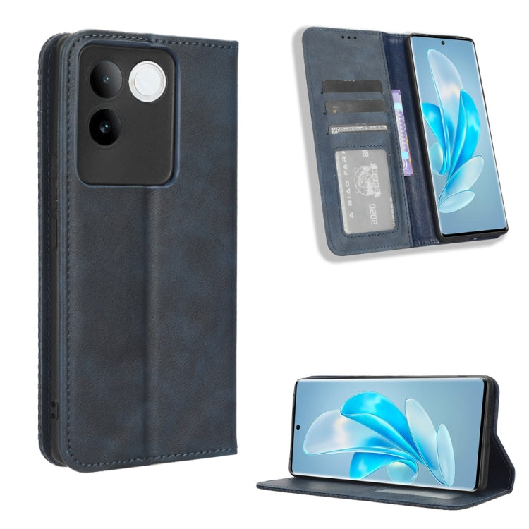 Custodia in pelle con fibbia magnetica per Vivo Y78 Plus e modelli compatibili