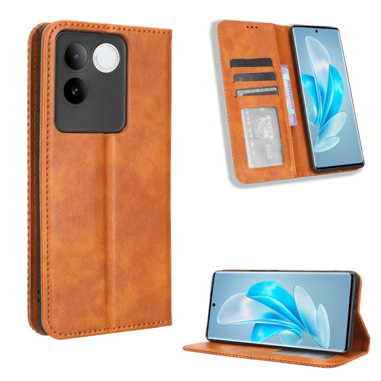 Custodia in pelle con fibbia magnetica per Vivo Y78 Plus e modelli compatibili