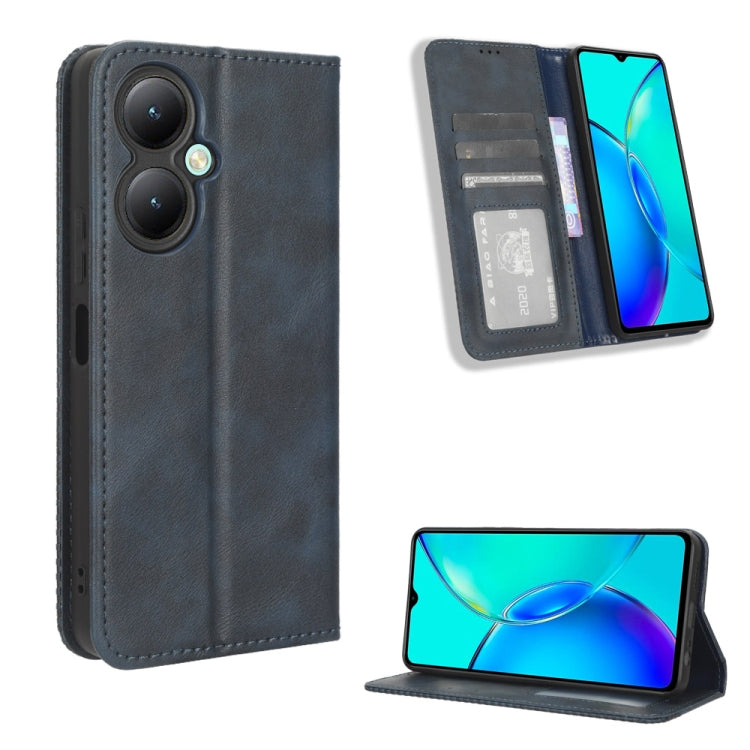 Custodia in pelle con fibbia magnetica per Vivo Y78 Plus e modelli compatibili