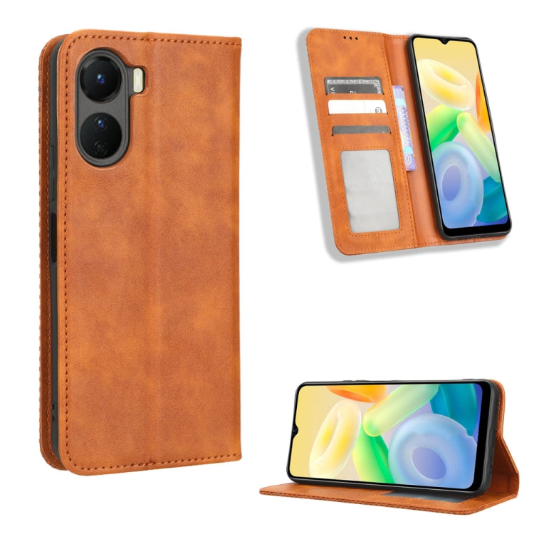 Custodia in pelle con fibbia magnetica per Vivo Y78 Plus e modelli compatibili