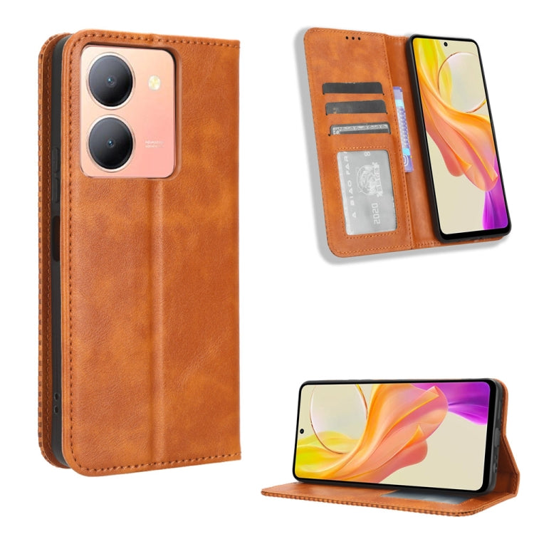Custodia in pelle con fibbia magnetica per Vivo Y78 Plus e modelli compatibili
