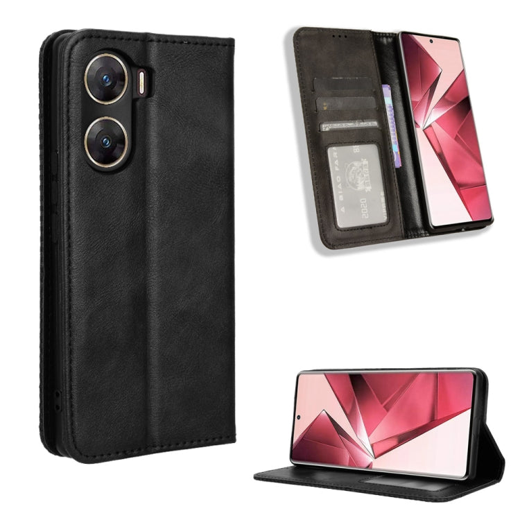 Custodia in pelle con fibbia magnetica per Vivo Y17s e modelli compatibili