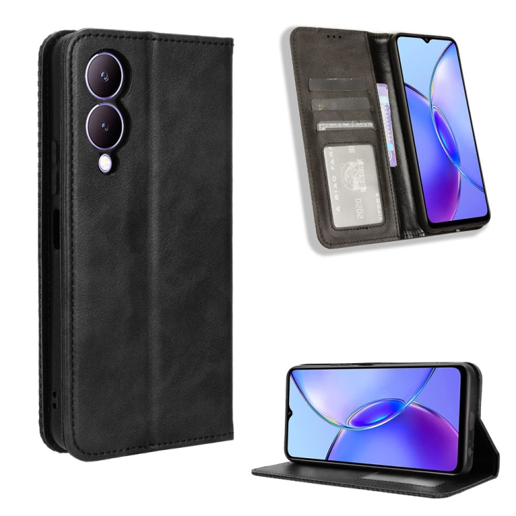 Custodia in pelle con fibbia magnetica per Vivo Y17s e modelli compatibili