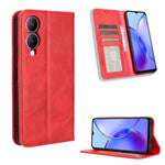 Custodia in pelle con fibbia magnetica per Vivo Y17s e modelli compatibili