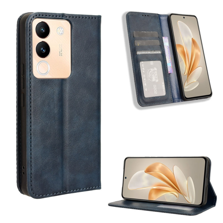 Custodia in pelle con fibbia magnetica per Vivo Y17s e modelli compatibili
